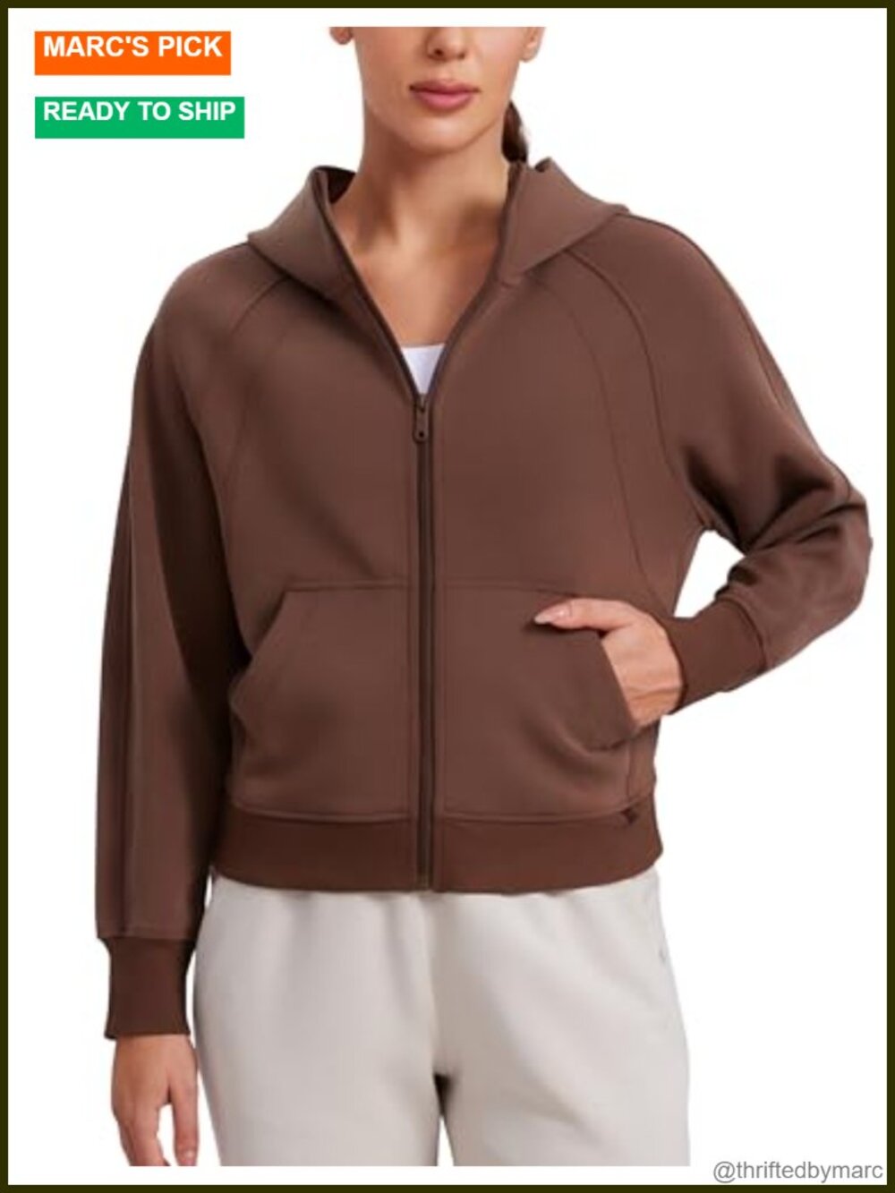 SoftAura Full Zip Hooded Jacket Lightweight Athletic Lounge